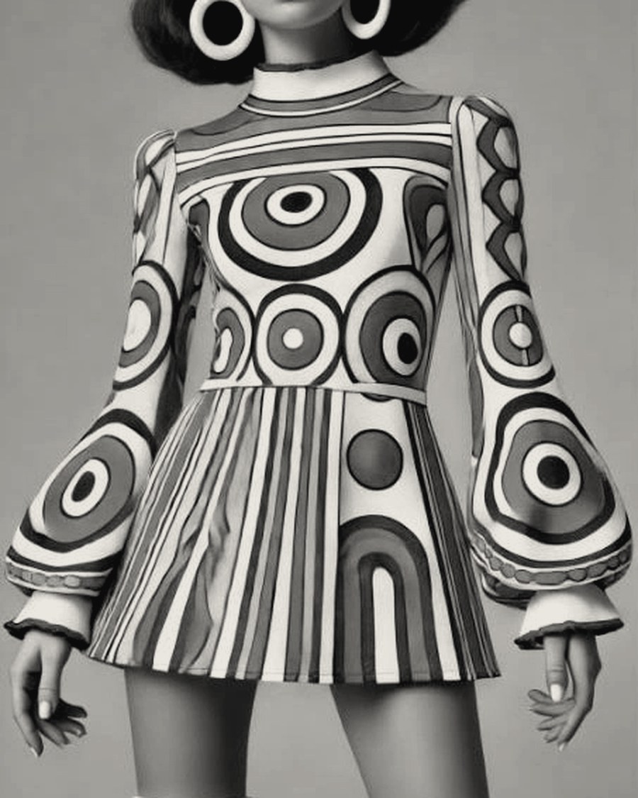 A graphic circle pattern reworked in the brand's void and ink tones.